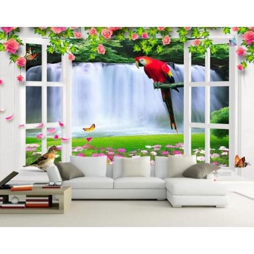 3d mural wallpaper Forest bird white window 3D backdrop 3d wallpaper TV background wallpaper the living room
