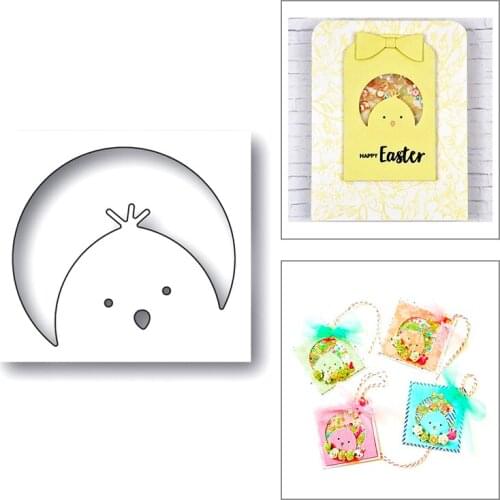 2020 New Round Shape Background Lovely Animal Chickens Metal Cutting Dies For Scrapbooking Greeting Card Paper Making No Stamps