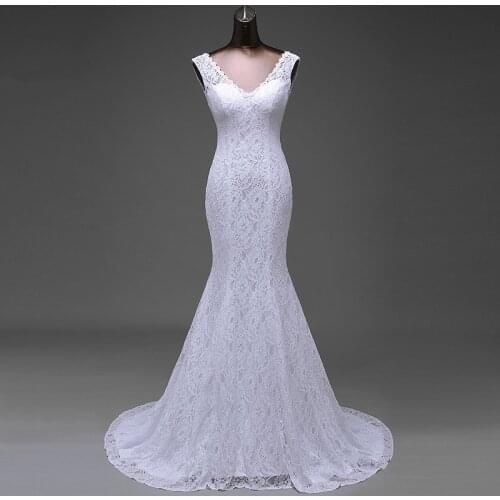 New Wedding Dresses mermaid lustrous satin and lace flowers Sexy Backless vestidos de noiva robe de mariage