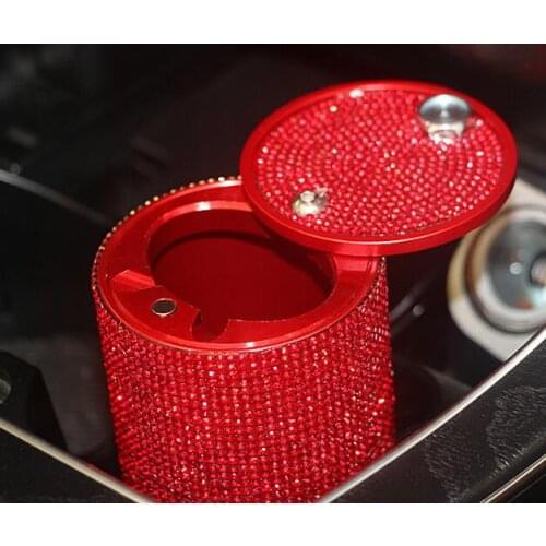 New Car Diamond Ashtray Portable Light Multi Purpose Universal Car Metal Mini Ashtray