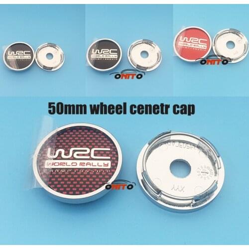 Wholesale 100pcs/set 50mm car center cap logo car wheel center hub cap emblem Dust-proof badge Sticker for wrc logo car styling