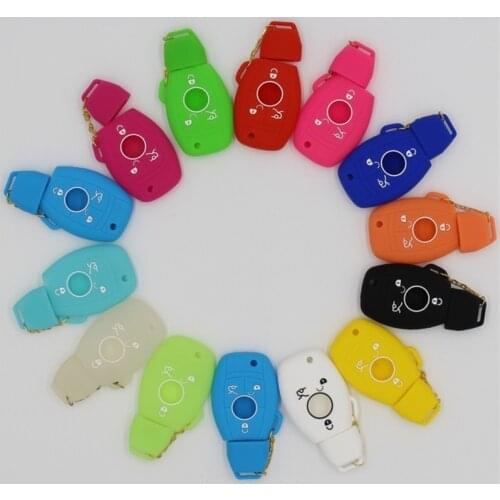 Wholesale Silicone Cover Carbon Fiber Car Key Cover Case For Mercedes Benz BGA W203 W210 W211 W124 W202 W204 W205 W212 W176 1PC