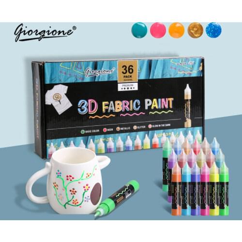Pebeo 3D fabric paint phosphor Acrylic Paint Set For Painting Textile Clothing Glass Ceramic Graffiti Wood Art For Kids Adults