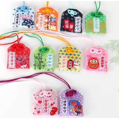 6/10pcs Omamori Happiness Lucky Sachet Pendant Bag Car key Pendnat Family Boyfriend Girlfriend Present S27