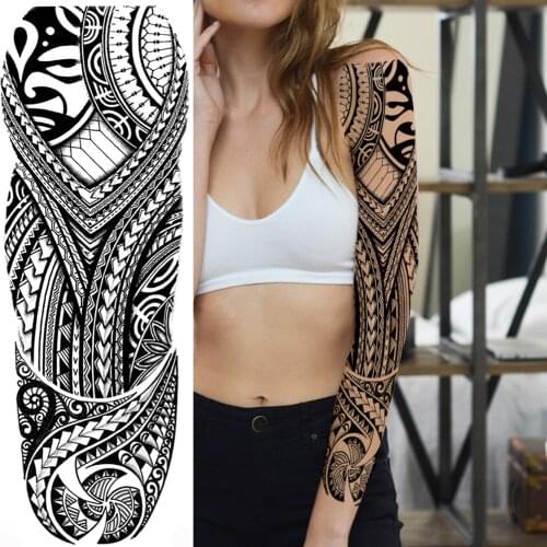 Maori Temporary Totem Tattoos For Men Women Body Art Full Arm Sleeve Sexy Tatoo Waterproof Fake Tattoo Stickers Realistic