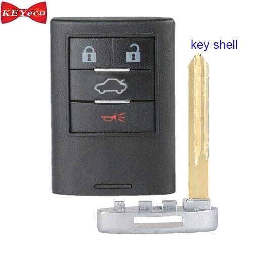 KEYECU for Cadillac CTS DTS STS 2008 2009 2010 2011 Remote Key Shell Case Fob Housing Cover for M3N5WY7777A