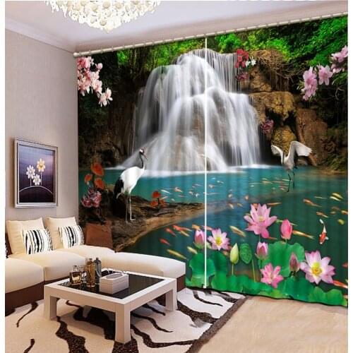 Modern living room curtains Waterfall Luxury Blackout 3D Window Curtain For Living Room office Bedroom
