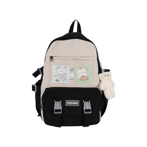 Women Large Capacity Backpack Girls Cute Cartoon School Bag Anti-theft Student Bag Waterproof Nylon Childrens Gift Bag