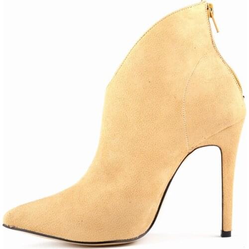 Sexy High Heels Womens winter Ankle Boots Faux Velvet Pointed Toe Boot Shoes New Arrival US Size 5-10 769-1VE