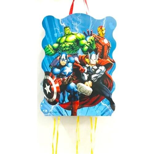 1pc 40*30cm The Avengers Pinata Cartoon Figure Funny Whistles Childrens Birthday Party Dragon Pinata Baby Party Supplies Sets