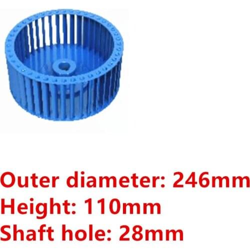 246mm diameter 110mm height 28mm shaft all 304 stainless steel impeller wheel balde anti-corrosion steam proof