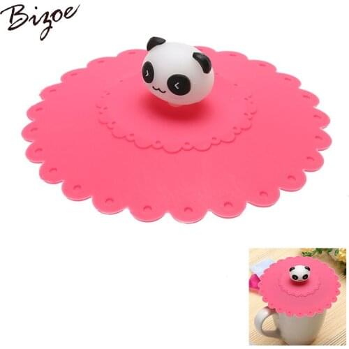 4PCS cup silicone cover leak-proof cup coffee cup elephant cute panda animal tea-shaped silicone tea set dust-proof channel