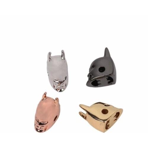 7*12mm Armor head crystal micro pave cz zircon cubic zirconia beads copper silver gold plated bracelet accessories yfg3