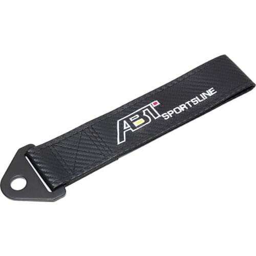 Carbon fiber cloth Trailer Tow Rope Belt for ABT emblem Car Front bumper RACING decoration for AUDI Volkswagen VW accessories