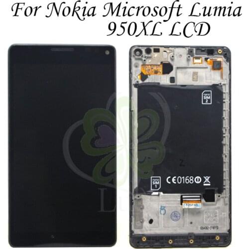 Black 5.7" For Microsoft Nokia Lumia 950Xl LCD Display Touch Screen Digitizer Assembly With Frame For Lumia 950 Xl LCD