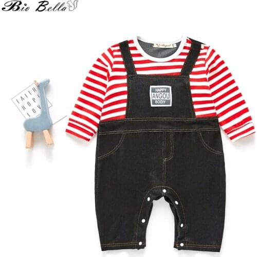 Baby Romper Boy Clothing Overalls 0-24m Toddler 2021 Spring Autumn Bebes Boys Jumpsuit Sport Outddor Long Boy Baby Clothing