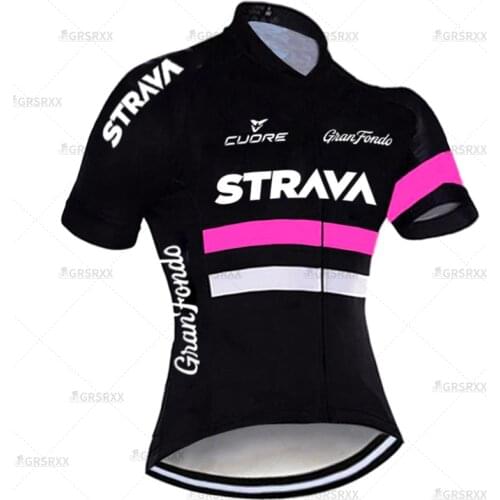 STRAVA Bicycle Jersey 2021 Summer Females' MTB Downhill Shirt Bicycle Team Pro Cycling Jersey Short Sleeve Bike Wear Breathable