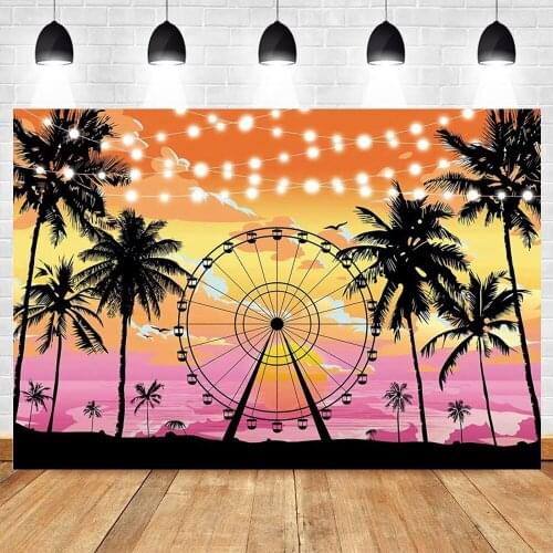 Summer Coconut Tree Beach Party Playground Photography Backdrop Photographic Background For Photo Studio Photophone Photozone