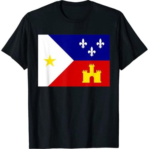 ACADIAN FLAG Cajun Louisiana French Nova Scotia T-Shirt Prevalent Hip Hop T Shirts Cotton Man Tops Tees Design