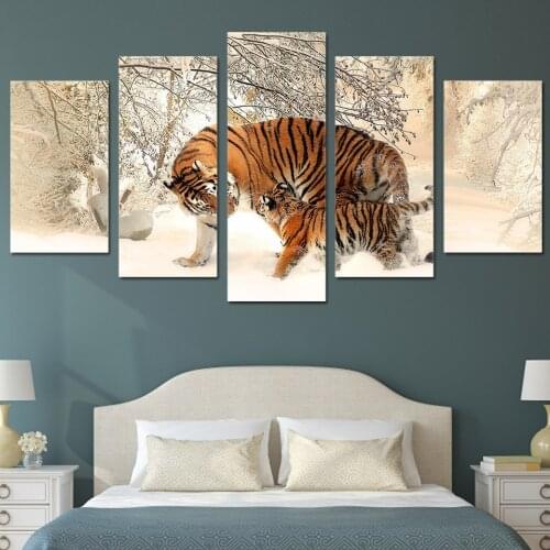 HD Printed Snow Mountain Tiger Painting on canvas room decoration print poster picture canvas Free shipping/ny-4016