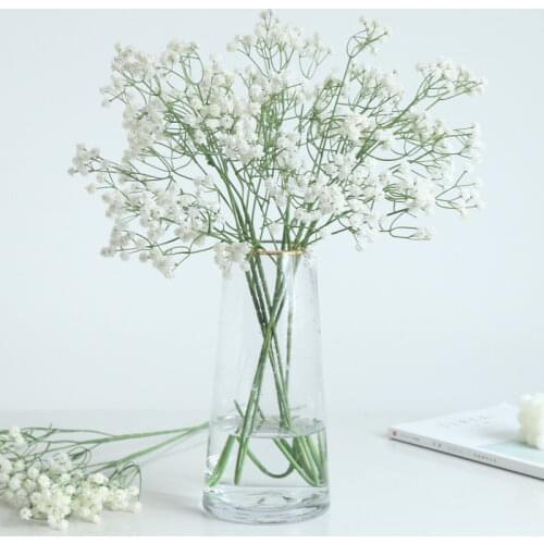 White Blue Artificial Plastic Gypsophila Branch Fake Babies Breath Flowers Wedding Party DIY Floral Arrangement Farmhouse Decor