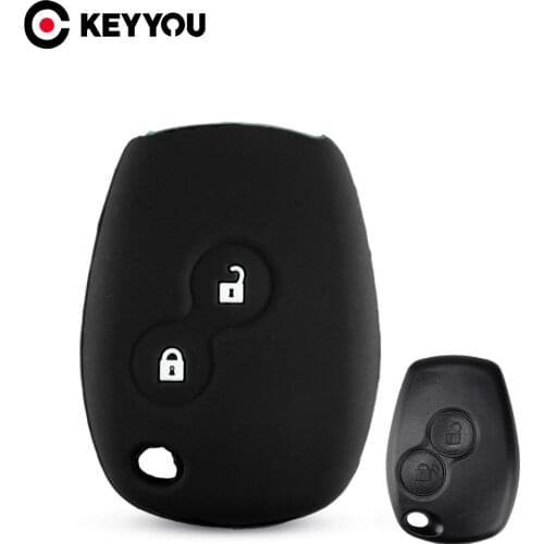 KEYYOU 2Buttons Silicone Car Key Cover FOB Remote Key Case For Renault Kangoo DACIA Scenic Megane Sandero Captur Twingo Modus