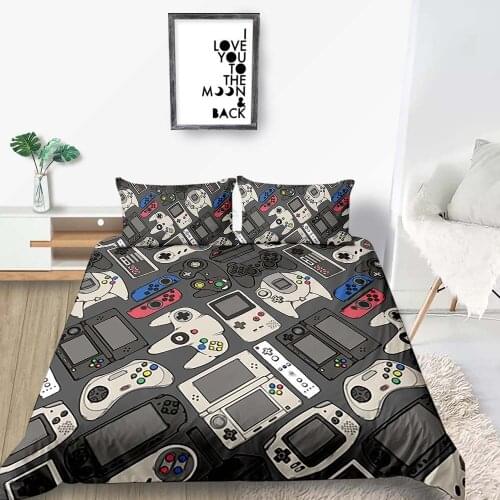 Gamepad Bedding Set Single Fashionable Vintage Creative Duvet Cover Grey King Queen Twin Full Double Unique Design Bed Set