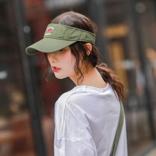 Summer Couple Hats Fashion Trendy Coconut Tree Letter Embroidered Topless Baseball Cap Female Sun Visor Cap