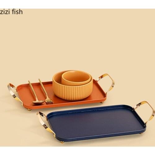 Metal Storage Tray for Jewelry Necklace Bracelet Earring Hallway Key Holder Dressing Desktop Organizer home decorative trays