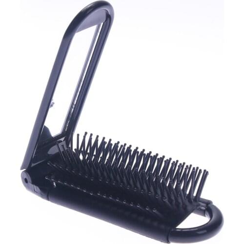 1pcs Fashion Professional Hair Comb With Mirror Travel Portable Folding Hair Brush Compact Pocket Size Purse Travel Hair Combs