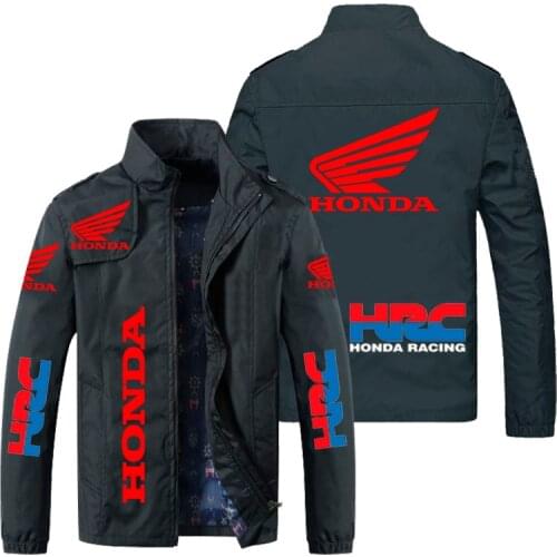 2021 Autumn Winter Parkas Jacket For Men Women Honda Wing Logo Print Jacket Stand-up Collar Thick-Stitched Warm Windbreaker Coat