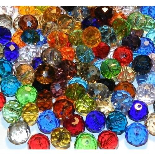 Df4 multicolor 4MM 6MM 8MM 10MM Mixed Glass Beads Faceted Rondelle oval Bead spacer new arrival for bracelet making crystal