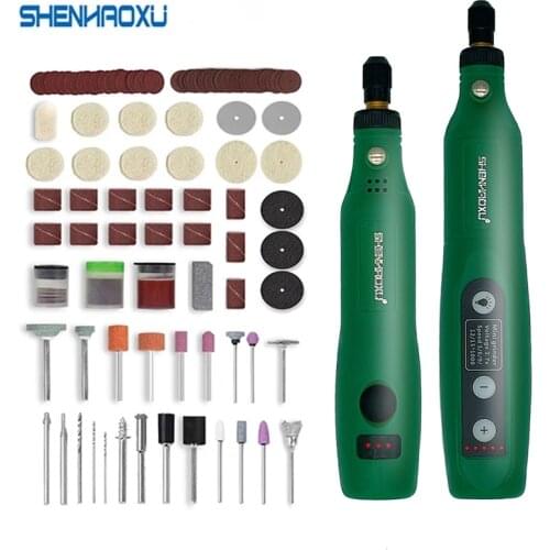 Electric Grinder Set Cordless Drill Rotary Tool Wood Carving Pen For Milling Engraving 3.7V USB Charger LED Light Power tool