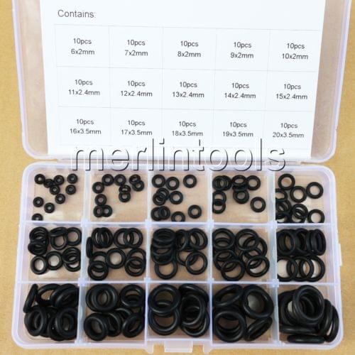 2/2.4/3.5mm Section OD from 6mm to 20mm Rubber O-Ring gaskets set