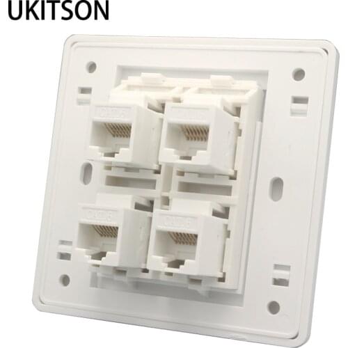 Ethernet Wall Plate With 4 Keystone Jack CAT6 RJ45 Female To Female Socket Panel For LAN Network Plug