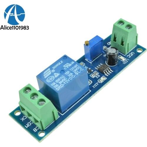NE555 DC 12V Delay relay shield Module Timer Switch Adjustable Relay module 0 to 10 Second Diy Electronic PCB Board