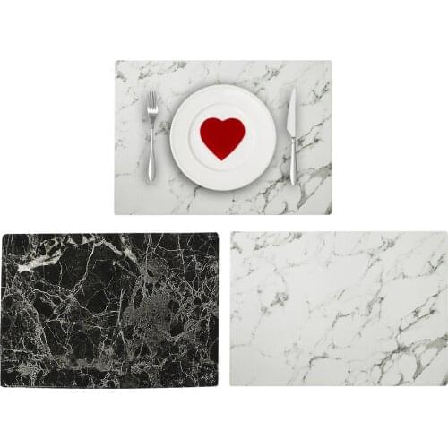 Newest 43 * 30cm Leather Placemat Tableware Pad Insulation Pads Waterproof Oil-Proof Table Mat Non-Slip Tablemat Coaster Set