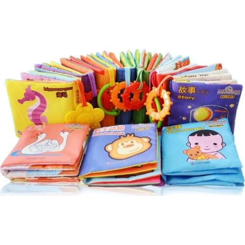 2021 New Baby Cloth Book Toy Teether Infant Educational Baby Rattles Mobiles Sensory Toys for Newborn Baby Toys 0-12 Months Gift