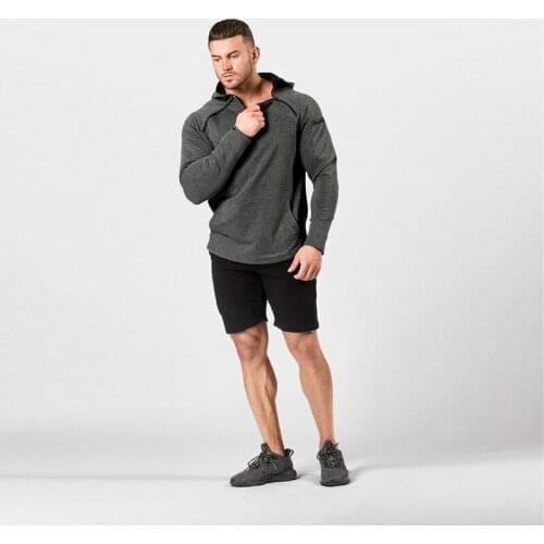 New Arrival European Style Plus Size Men Fashion Zip Desgin Solid Color Plain Pullover Hoodies