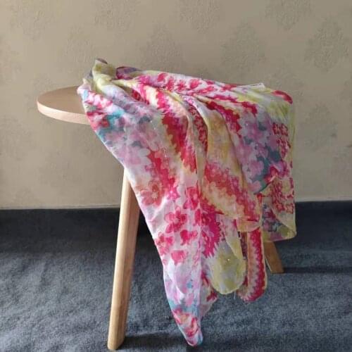 Wholesale price Spanish popular logo Desigual spring/summer print floral print long style scarf suntan joker cape beach towel