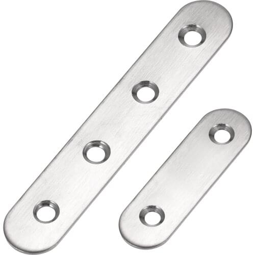 Uxcell Flat Straight Brace Bracket Stainless Steel 1Set (50x16mm 8pcs, 97x17mm 4pcs)