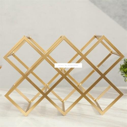 Simple Hexagon Geometric Wine Rack Metal Iron 1-8 Bottle Mount Grape Wine Stand Rack Living Room Bar Cabinet Wine Display Shelf