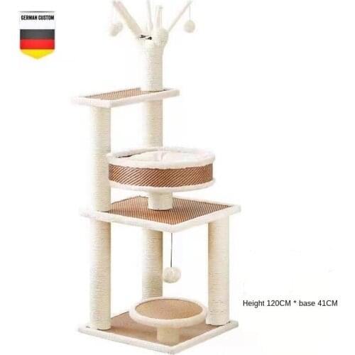 Cat Tree Cat Climbing Frame Sisal Small Cat Scratching Column Cat Tower Cat Jumping Platform Rattan Mat Cat Scratching Board