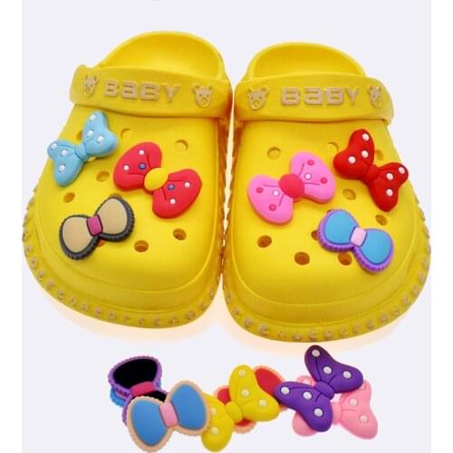 DIY Hole Slippers Shoe Chars for Crocs Designer Accesoire Decoration Bow Butterfly Garden Shoe Decoration Fit Kids Gift