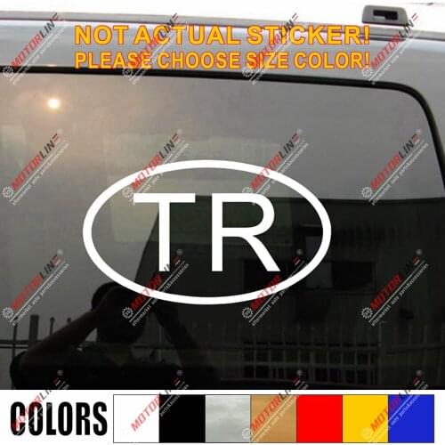 Turkey TR Oval Country Code Decal Sticker Car Vinyl Turkish pick size no bkgrd