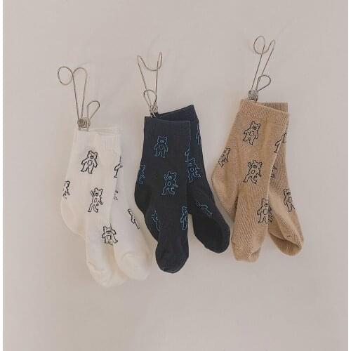 Funny Kids Cotton Sock Cartoon Bear Boys Girls Ankle Sock For School Boys Sports Sock Soft Toddlers Baby Casual Sock Children