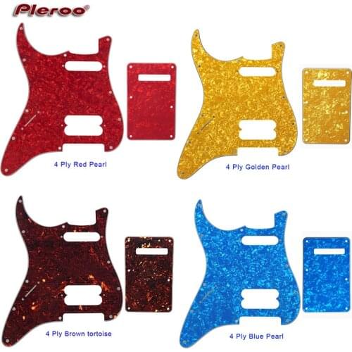 Guitar Parts - For US Left Handed 11 Screw Hole Standard Strat HS Player Humbucker Guitar pickguard & Back Plate Scratch Plate