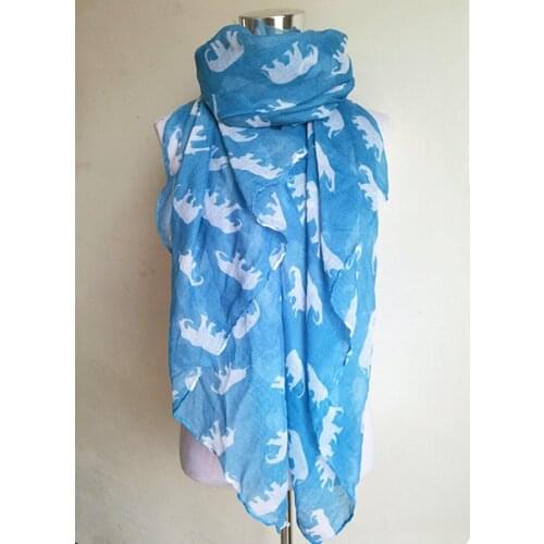 Women Elegant Neck Soft Scarves Viscose Scarf Long Print Elephant Female Fashion Scarf Autumn Scarves Women Shawl