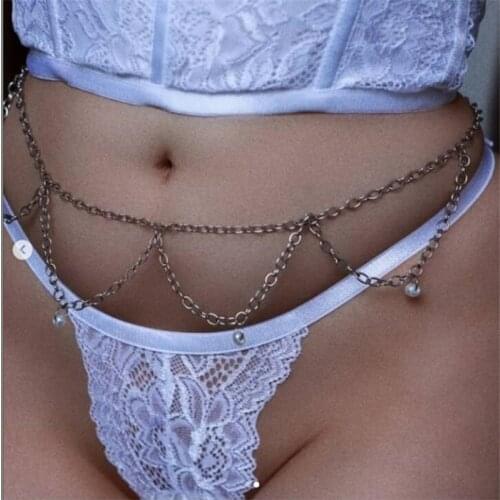 Boho Chic Imitation Pearl Tassel Chain Pendant Sexy Waist Chain For Women Summer Beach Fashion Bikini Body Belly Chain Jewelry