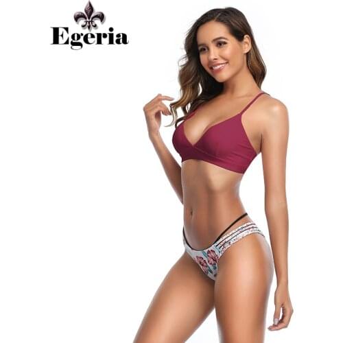 2021 Sexy Women Cut Flower Bikini Brazilian Swimsuit Push-up Bra Bikini Set Two Piece Swim Suit Swimwear Beachwear Bathing